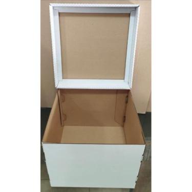 Imagem de 10 High Cake Transport Boxes - Multiple Sturdy Cardboard Packaging for Cakes & Pastries (CAIXA M - 25x25x20 CM)