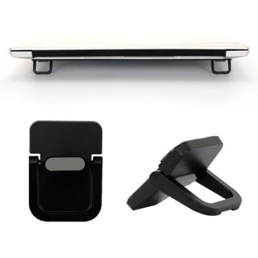 Imagem de Xokipol Suporte de teclado portátil, mini suporte autoadesivo para laptop, pés de computador invisíveis dobráveis para mesa e teclado com silicone antiderrapante (preto)