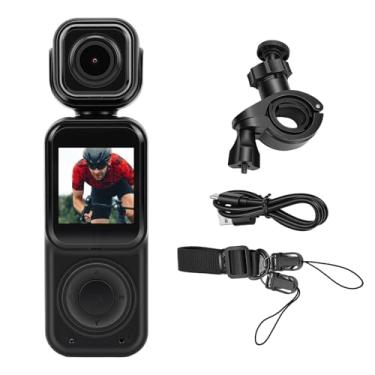 Imagem de Bewinner Filmadora 4K POV, Câmera Portátil Com Lente Giratória de 180 ° e Lente Dupla Frontal Traseira, Câmera de Gravação de Vídeo e áudio Câmeras de Ação Habilitadas para WIFI Com Tela