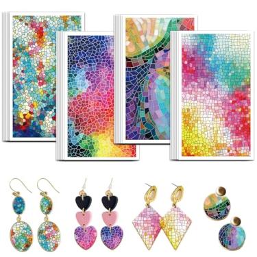 Imagem de OLYCRAFT Papel de transferência de argila para mosaico colorido, 4 designs, 24 peças, papel de transferência para polímero, colorido, folhas de transferência de argila de polímero, pequeno decalque de
