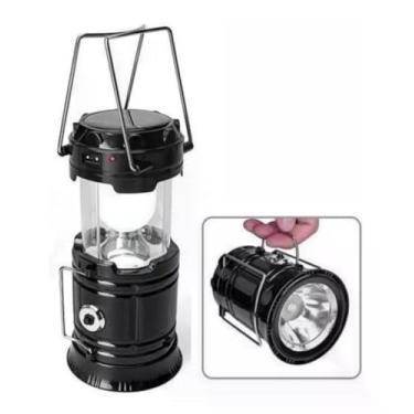 Imagem de Lampião Solar LED Recarregável com Saída USB, 12W, 150 Lumens, Resistente à Água, 3 Níveis de Intensidade, para Camping e Pesca