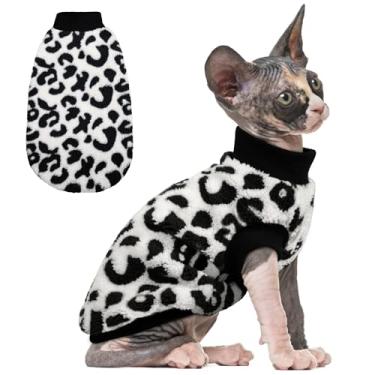 Imagem de PUMYPOREITY Suéter aconchegante de lã para gatos – Camisa de gato de malha elástica e quente, suéter de gatinho super macio, lavável na máquina, roupas para animais de estimação para conforto e estilo