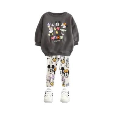 Imagem de Conjunto De Moletom De Manga Longa Com Estampa De Minnie Para Meninas,