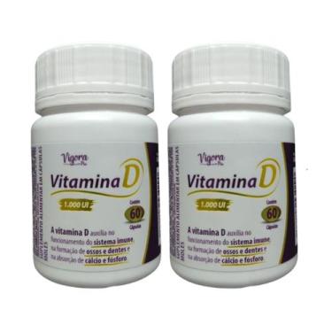 Imagem de Kit 2 Suplemento Vitamina D 1000UI 60 Cáps - Vigora Plus - Prati Donad
