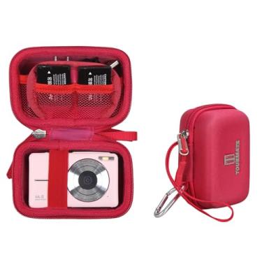 Imagem de Tourmate Capa rígida de armazenamento para câmera digital CAMKORY/VAHOIALD/QONGUDS/Fleafer/WONNIE/VYNCS/SMARTKLIK/Rovemre/YiFuar/Focusify/Canon PowerShot 180 190/Sony DSCW800 830 (apenas capa) (rosa