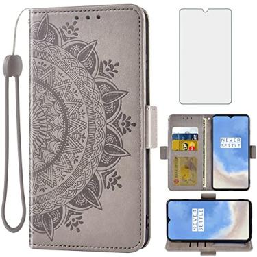 Imagem de Asuwish Compatível com OnePlus 7T Capa carteira de vidro temperado protetor de tela porta-cartões flip alça de pulso suporte capa de celular para OnePlus7t 5G One Plus7T 1 Plus T7 1plus + 1+ 1+7T