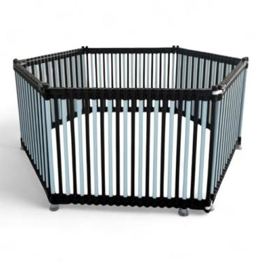 Imagem de Cercado Pet para Cachorros e Gatos Cercadinho Portátil Dobrável Resistente e Seguro Módulos Expansíveis (Azul e Preto, 40cm, 6)