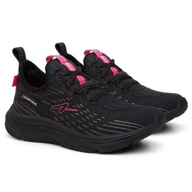 Imagem de Tenis Academia Preto Rosa Feminino Macio Leve Resistente Corrida Esporte Direto da Fabrica Não Perca-Feminino