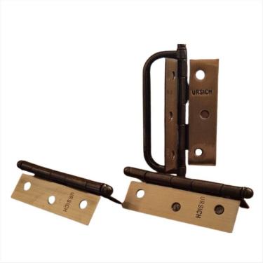 Imagem de Kit Dobradiças Com Alça Para Porta Camarão Oxidado Ursich