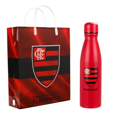 Imagem de Kit Presente Flamengo Garrafa Alumínio 600ml Sacola Mengão-Masculino