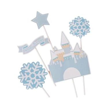 Imagem de Topos De Cupcake Princesa Do Gelo Para Crianças, Decoração De Bolo Com