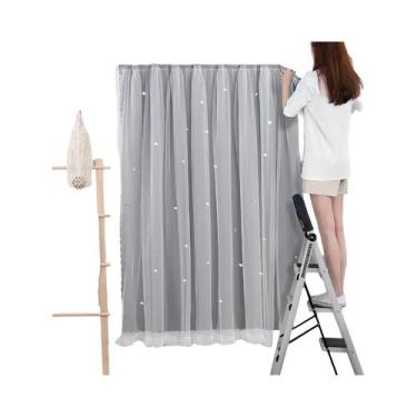 Imagem de Cortinas Blackout Com Estampa De Estrelas Fofas Para Quarto Infantil E