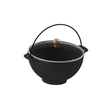 Imagem de Panela Polenteira Ferro Fundido Tampa Vidro Libaneza 5,1 Lts