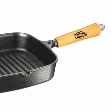 Imagem de Frigideira Grill Quadrada Ferro Panela Mineira CM 23cm 1,5L