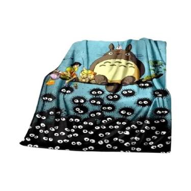 Imagem de Cobertor De Pelúcia 3D Macio Com Estampa De Totoro Para Sala De Estar,