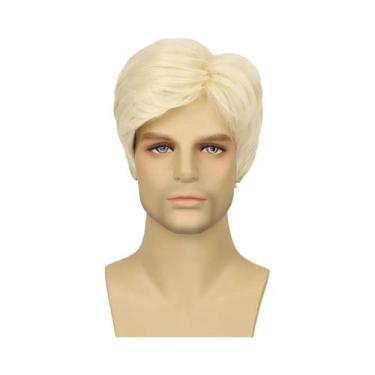 Imagem de Peruca Sintética Preta Masculina De Cabelo Curto, Peruca Completa Para