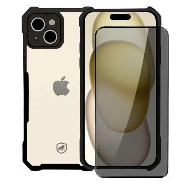 Imagem de Kit Capa Dual Shock X E Pelicula Defender Pro Privacidade Para Iphone 15 - Gshield