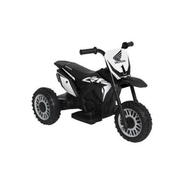 Imagem de Moto Elétrica Infantil Honda Preta 3 Rodas CRF 6V 942307 BELFIX