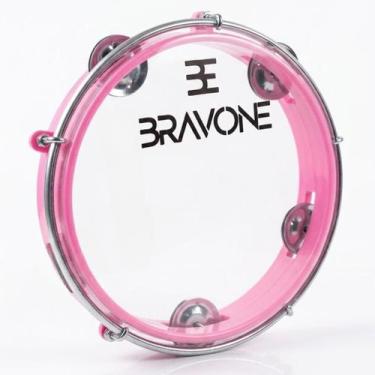 Imagem de Pandeiro Bravone Profissional 8 Com Pele Cristal Premium