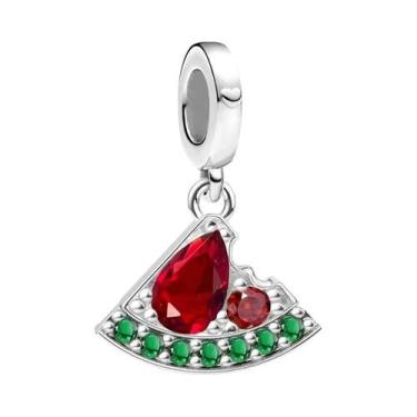 Imagem de Pingentes De Melancia Laranja Em Prata Esterlina 925 Para Pulseiras DI