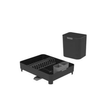 Imagem de Kit Organizador Sobre a Pia 2 Peças Linha Liv - Ou, Preto