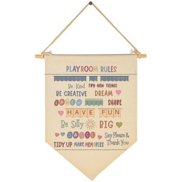 Imagem de Quarto de bebê acima do berço decoração de porta de sala de jogos - bebê, chuveiro, presente de aniversário de Natal para menino menina criança criança adolescente - bandeira pendurada em tela