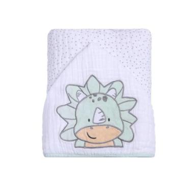 Imagem de Toalha de Banho Bebê Soft Fralda com capuz bordado Papi Friends 90cm x