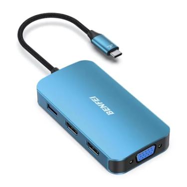 Imagem de Hub Usb C Benfei Mst 8 Em 1 HDMI Vga Usb 3.0 100w Pd Aux