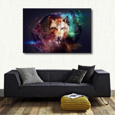 Imagem de Quadro decorativo Lobo Moderno - Artístico - Tela em Tecido