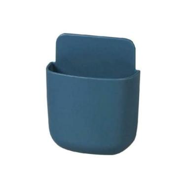 Imagem de Caixa de armazenamento autoadesiva para escritório em casa de 2 peças, ar condicionado, TV, controle remoto, suporte para telefone, suporte para caneta, caixa de armazenamento (Azul)