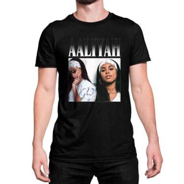 Imagem de Camiseta T-Shirt Cantora Aaliyah Rainha Do Pop Urbano - Art Sete