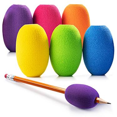 Imagem de Special Supplies Pegas de lápis de ovo para crianças e adultos coloridas, suportes acolchoados para caligrafia, desenho, coloração - Uso ergonômico para destros ou canhotos - reutilizável (pacote com