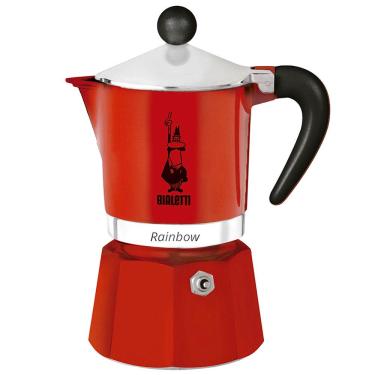 Imagem de Cafeteira Italiana Bialetti Rainbow em Alumínio 3 Xícaras - Vermelha