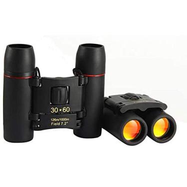 Imagem de Binóculos pequenos compactos 30x60 telescópio dobrável poderoso com pano limpo e bolsa de transporte, binóculos de bolso leves para adultos, crianças, concerto de observação de pássaros