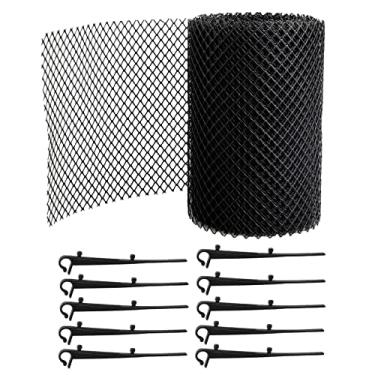 Imagem de ＡＷＨＡＯ Calha Preta Malha Protetor de Detritos Folha de Musgo Cobertura Das Calhas, 18CMx8M