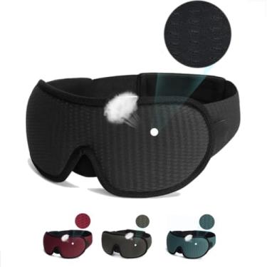 Imagem de Máscara 3D para Dormir Tapa Olhos Bloqueia Luz Macio Confortável Ergonomico (Máscara Preta)