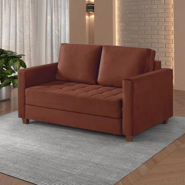 Imagem de Sofá Cama 2 Lugares 150 Casal Paris Caramelo C/ Castanho
