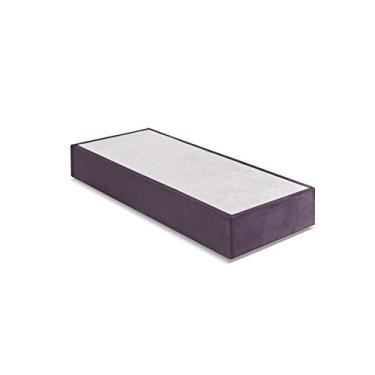 Imagem de Box Solteiro Sommier 88X188X25 Suede Berinjela Pé Cantoneira