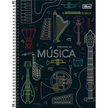 Imagem de Caderno De Música Grande Espiral Universitário Capa Dura 80 Folhas Til