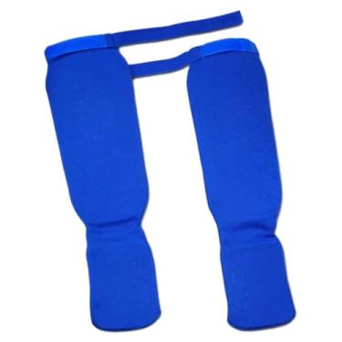 Imagem de kowaku Caneleira protetora do peito do pé, equipamento de proteção lavável para pernas, equipamento de proteção para karatê, mma, sparring, treinamento de, azul eu
