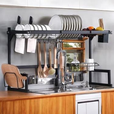 Imagem de Escorredor de Louça Suspenso de Pia, 65cm x 65cm x 51cm, Preto