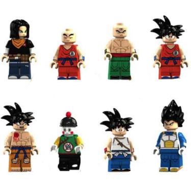 Imagem de Kit Bonecos Blocos Montar Son Goku Goten Kuririn Dragon Ball