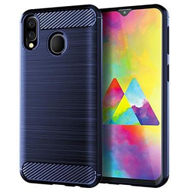 Imagem de NEKOYA Capa para Samsung Galaxy M20, sensação macia, proteção total, anti-arranhões e impressões digitais + capa de celular resistente a arranhões para Samsung Galaxy M20 azul