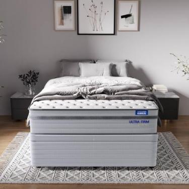 Imagem de Conjunto Base Box Casal e Colchão Casal Ultra Firme Luna Cabecasa Madeiramadeira Cinza