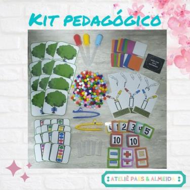 Imagem de Kit Coordenação Motora Pinças Conta Gotas Pompom Impressos - Paes & Al