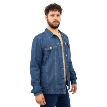Imagem de Jaqueta Jeans Plus Size Cambos Bolsos Masculina-Masculino