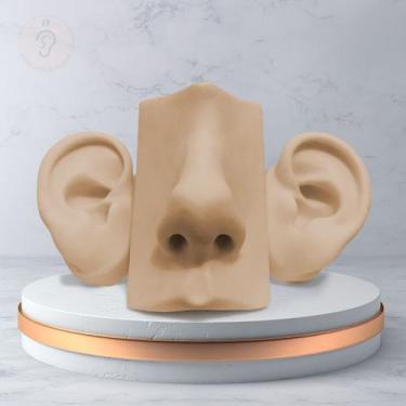 Imagem de Kit Expositor - Orelha Oval e Nariz De Silicone - Nude - J&F