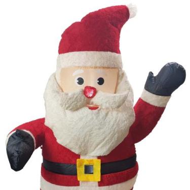 Imagem de Papai Noel Inflável Iluminado Veludo Enfeite Natal Natalino Grande Dec