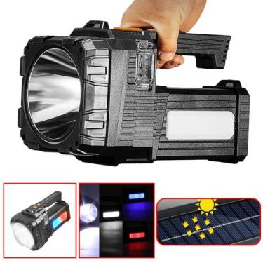 Imagem de Lanterna Farol Holofote Com Lâmpada Luz LED P70 Auxiliar Lateral Recar