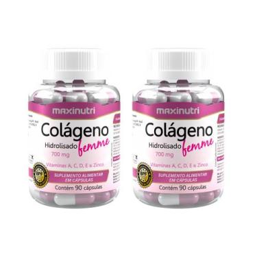 Imagem de Kit 2 Colágeno Femme Maxinutri Vitaminas e Zinco 90 Cápsulas